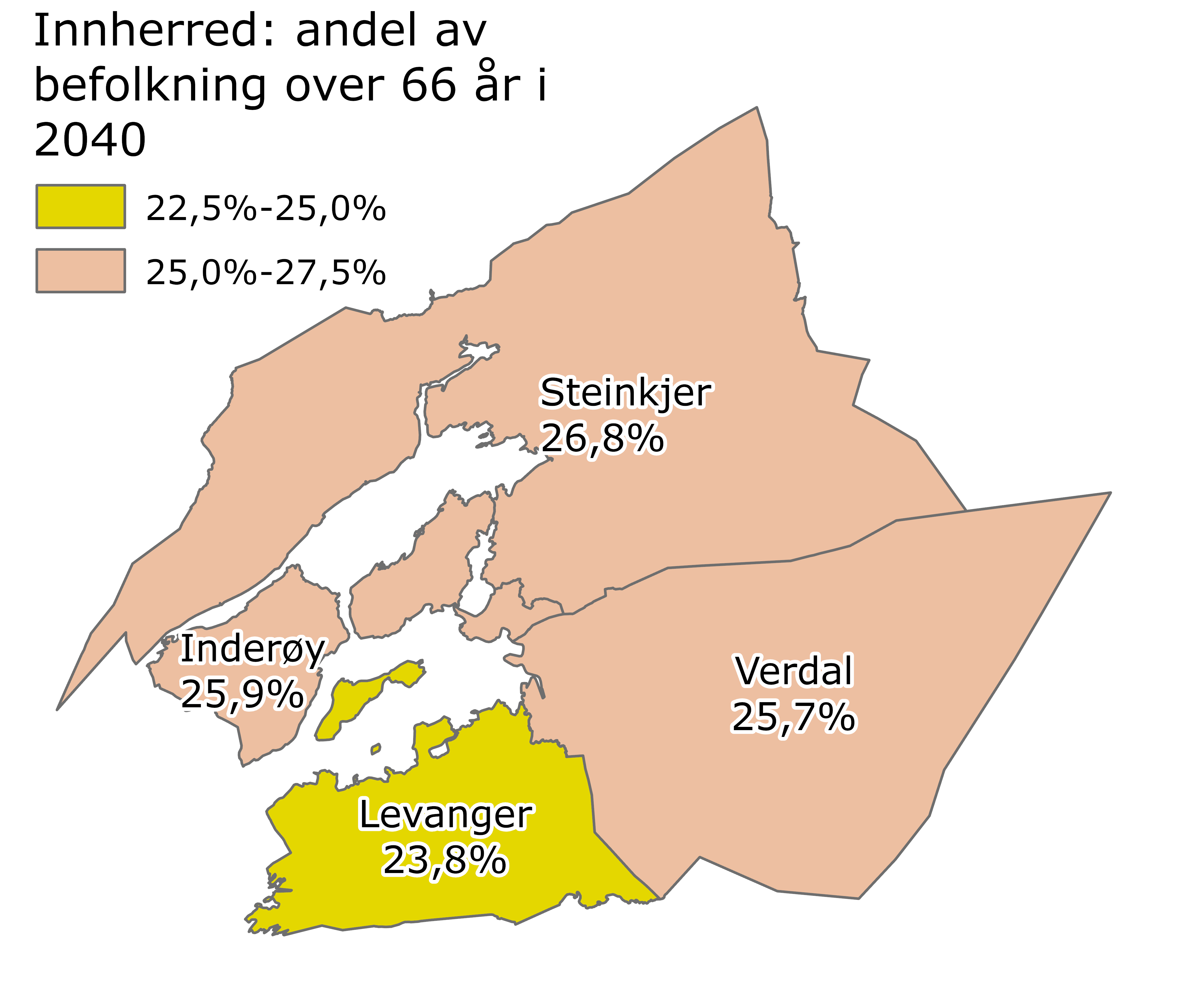 Innherred andel 67+ 2040